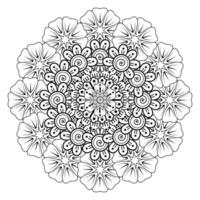 Circular pattern in the form of mandala with mehndi flower vector