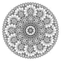 Circular pattern in the form of mandala with mehndi flower vector