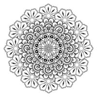 patrón circular en forma de mandala con flor mehndi vector