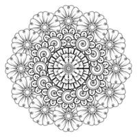 patrón circular en forma de mandala con flor mehndi vector