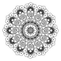 Circular pattern in the form of mandala with mehndi flower vector