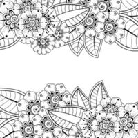 mehndi flower decorative ornament in ethnic oriental style vector