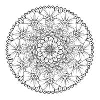 Circular pattern in the form of mandala with mehndi flower vector