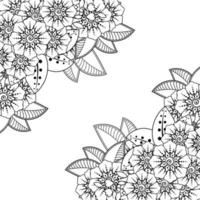 mehndi flower decorative ornament in ethnic oriental style vector