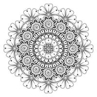 Circular pattern in the form of mandala with mehndi flower vector