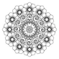 Circular pattern in the form of mandala with mehndi flower vector