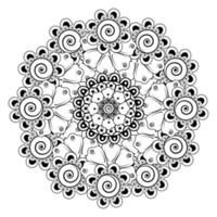 Circular pattern in the form of mandala with mehndi flower vector