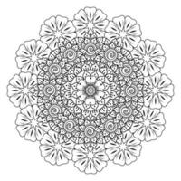 Circular pattern in the form of mandala with mehndi flower vector