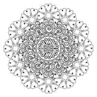 Circular pattern in the form of mandala with mehndi flower vector