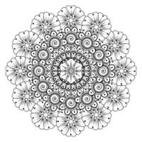 patrón circular en forma de mandala con flor mehndi vector