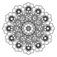 Circular pattern in the form of mandala with mehndi flower vector