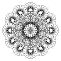 Circular pattern in the form of mandala with mehndi flower vector