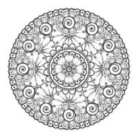 patrón circular en forma de mandala con flor para henna. vector