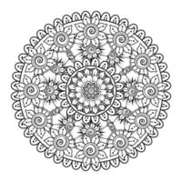 Circular pattern in the form of mandala with flower for henna. vector