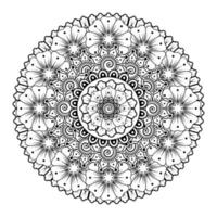 Circular pattern in the form of mandala with flower for henna. vector