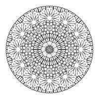 Circular pattern in the form of mandala with flower for henna. vector