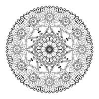 patrón circular en forma de mandala con flor mehndi vector