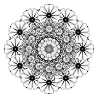 Circular pattern in the form of mandala with flower for henna. vector