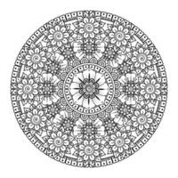 Circular pattern in the form of mandala with flower for henna. vector