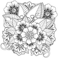 mehndi flower decorative ornament in ethnic oriental style vector