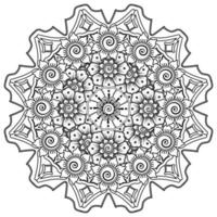 patrón circular en forma de mandala con flor para henna vector