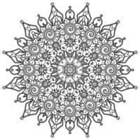 patrón circular en forma de mandala con flor para henna vector