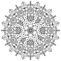 Circular pattern in the form of mandala with flower for henna vector