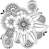 mehndi flower decorative ornament in ethnic oriental style vector