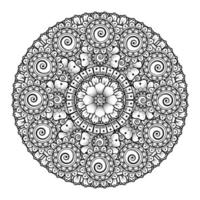 Circular pattern in the form of mandala with flower for henna vector