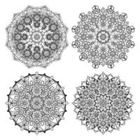 Circular pattern in the form of mandala with flower for henna vector