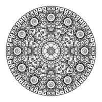 Circular pattern in the form of mandala with flower for henna vector