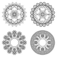 Circular pattern in the form of mandala with flower for henna vector