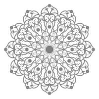 Circular pattern in the form of mandala with flower for henna vector