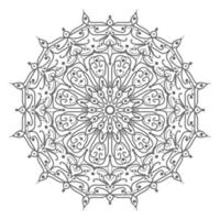 Circular pattern in the form of mandala with flower for henna vector