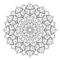 Circular pattern in the form of mandala with flower for henna vector