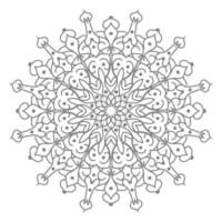 Circular pattern in the form of mandala with flower for henna vector