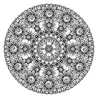 Circular pattern in the form of mandala with flower for henna vector