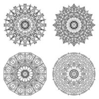 Circular pattern in the form of mandala with flower for henna, mehndi. vector