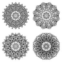 Circular pattern in the form of mandala with flower for henna, mehndi. vector