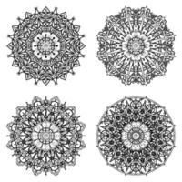 Circular pattern in the form of mandala with flower for henna, mehndi. vector