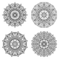 Circular pattern in the form of mandala with flower for henna, mehndi. vector