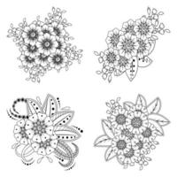 mehndi flower decorative ornament in ethnic oriental style vector