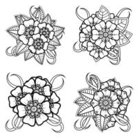 mehndi flower decorative ornament in ethnic oriental style vector