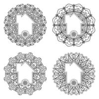 mehndi flower decorative ornament in ethnic oriental style vector