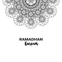 Ramadhan kareem with mehndi flower vector