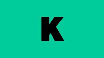 Animated letter K of the English alphabet video