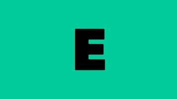 Animated letter E of the English alphabet video