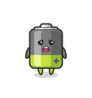 disappointed expression of the battery cartoon vector