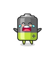 the illustration of crying battery cute baby vector