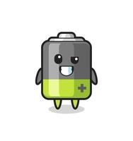 cute battery mascot with an optimistic face vector